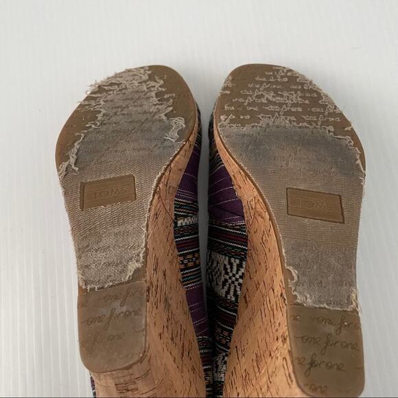 Toms multi color cork peep toe wedges - Picture 9 of 9